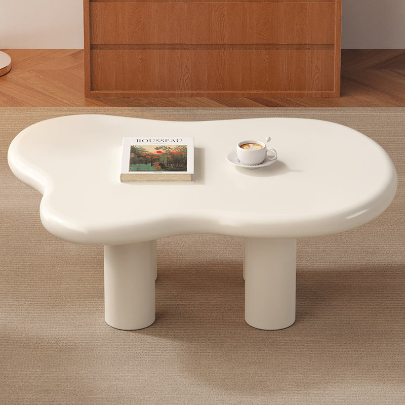 Modern Cream 35" Cloud  Coffee Table with 4 legs for Living Room,Bedroom, Cream