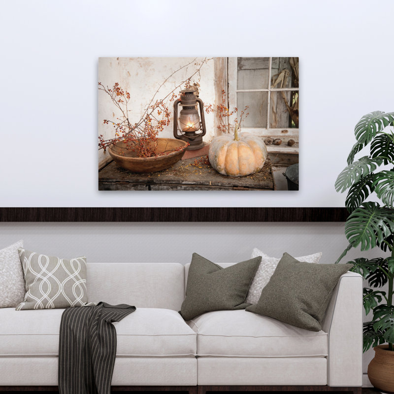 Bolsweet bol - ferme moderne, décor rustique rétro, récolte d'automne, art de lanterne rétro, H 32 po x l 48 po