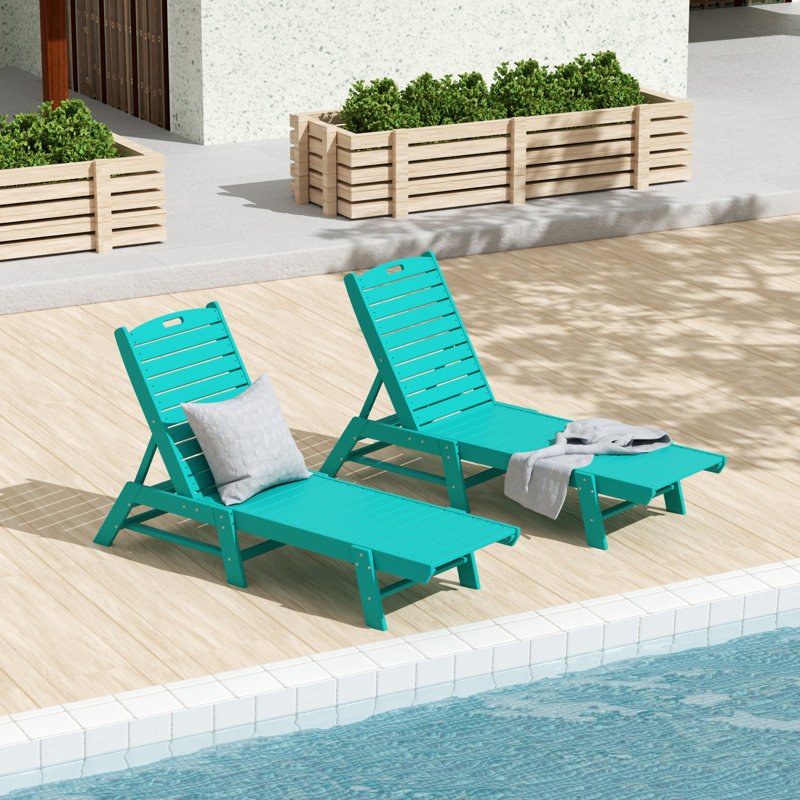 Laguna Outdoor Chaise Lounge Set, Turquoise