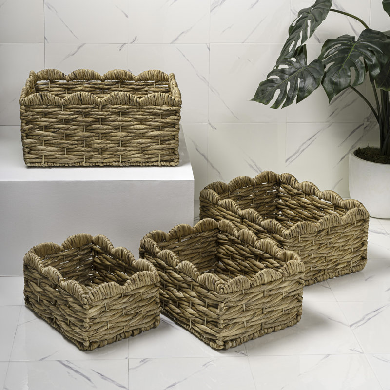 Ensemble de 4 paniers de rangement Coran Rustic Cottage, Naturel