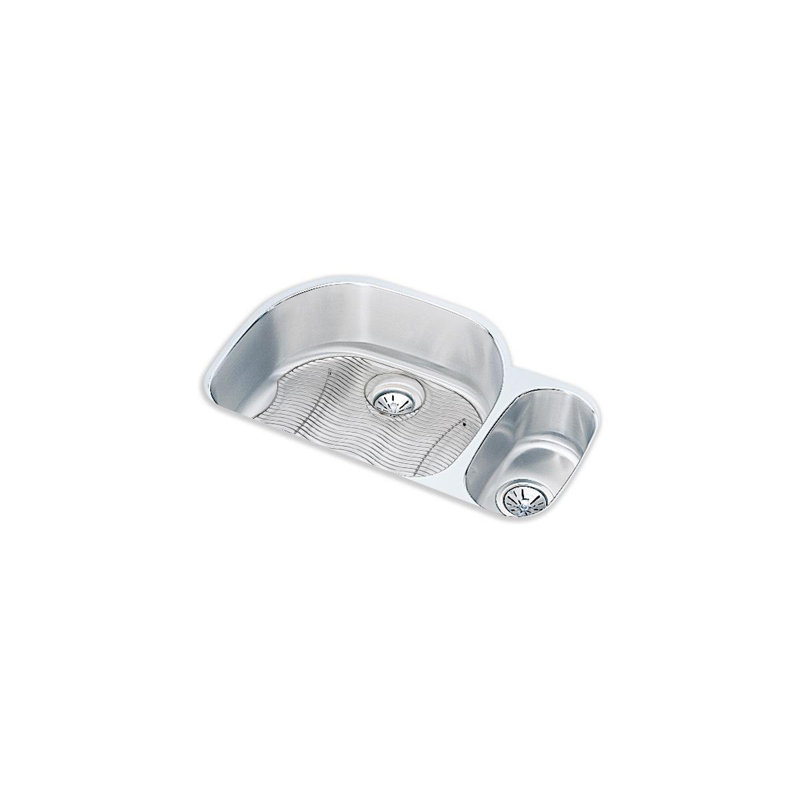 Lustertone 31.5" L x 21.125" W Double Basin Undermount Kitchen Sink Kit