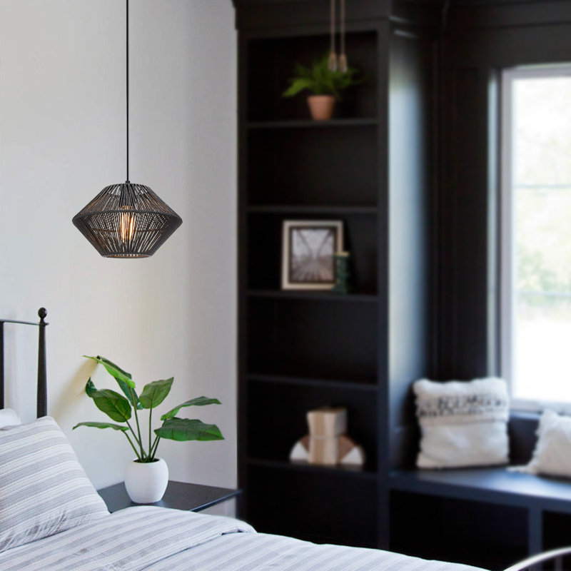 Toole 1 - Light Bohemian,Classic,Craftsman,Modern Farmhouse Pendant, Black