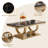 Skailar Pedestal Coffee Table,Faux Marble Top Metal Base-61140929-61140928