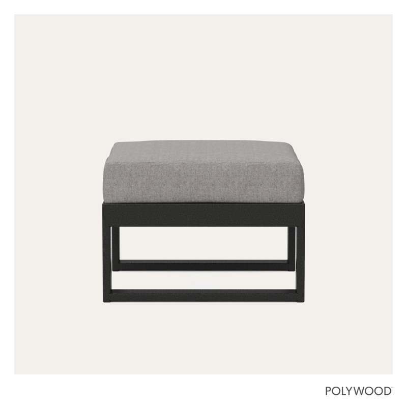 Repose-pieds modulaire d'extérieur avec coussin, Noir, Brume grise