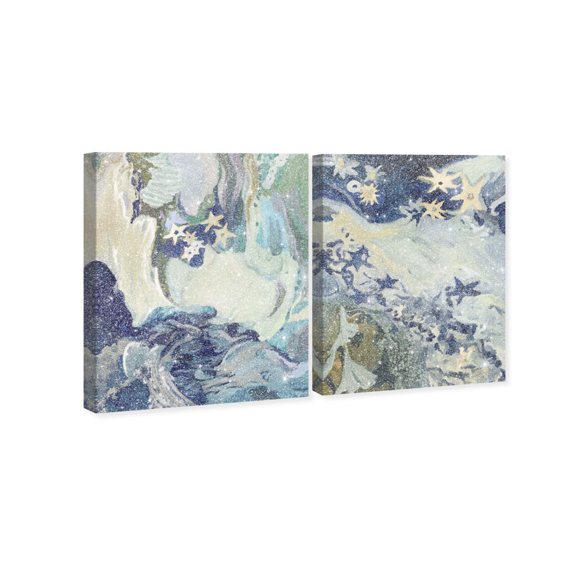 Mermaid Dream Set Canvas Animals Print by Oliver Gal, Black Frame, 16 x 20, 72"H x 60"W, Gallery Wrapped