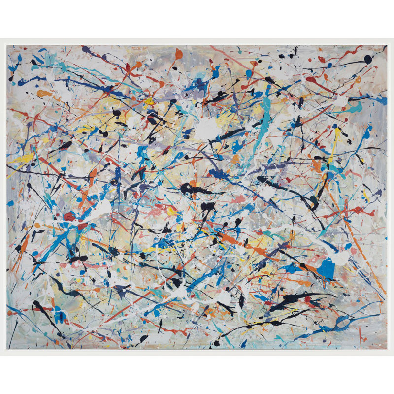 Crane - peinture sur toile, Laguna encadré blanc