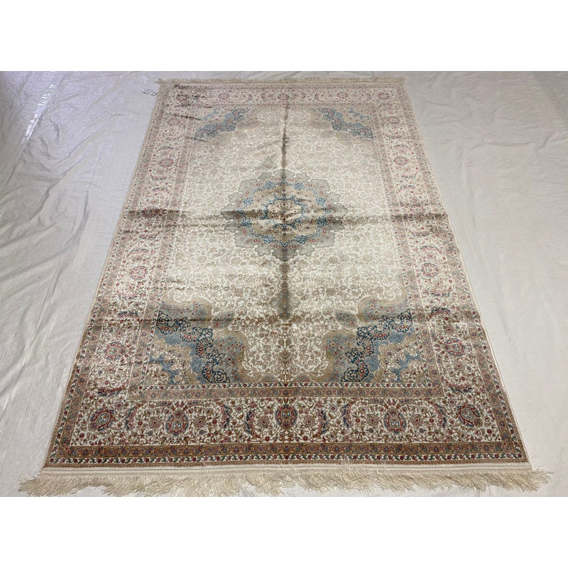 Tapis contemporain moderne touffeté à la main 5X8, Rectangle 5 pi x 7 pi 6 po
