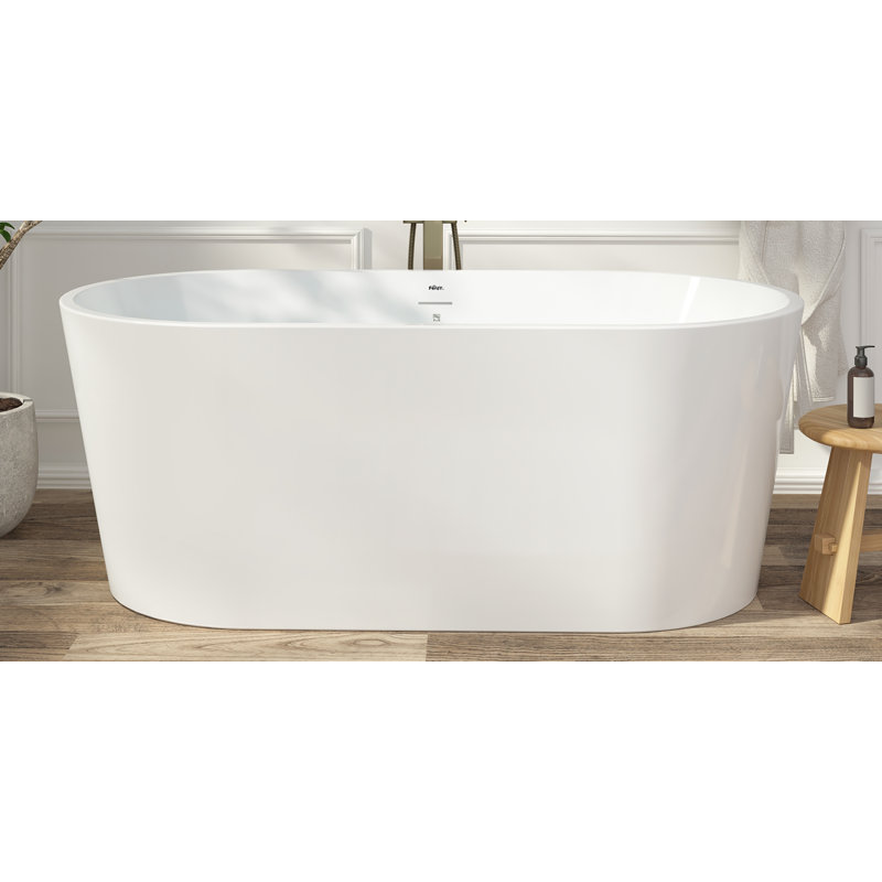 Shangri-La 59" Acrylic Freestanding Bathtub With CChrome Drain and Classic Slotted Overflow Included