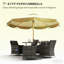 Parasol ventilé de table de patio, parasol d'extérieur, parasol de patio