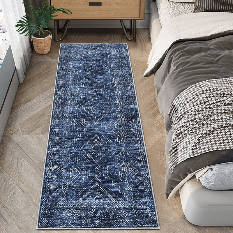 Modern Machine Washable Rug Non-Slip Area Rug for Living Room Low-Pile Rug Indoor Floor Cover for Bedroom Dining Room Hallway Kitchen Office