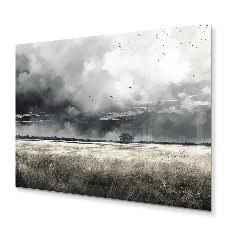 " Gray Storm Meadow Charm ", 24" H x 32" W x 1" D