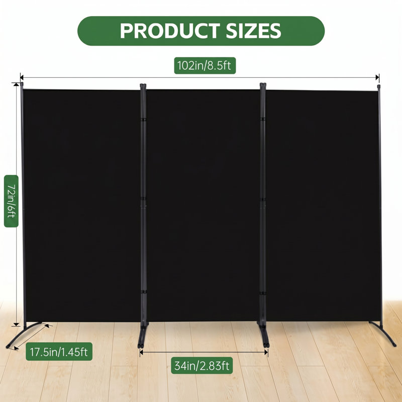 Paravent pliant 3 pièces ECOMCGEIO