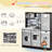 Wooden Play Kitchen with Lights Sounds,  Washing Machine, Water Dispenser, Gift for 3-6 Years Old