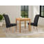 Madelynn Oak Solid Wood Top Metal Base Dining Table