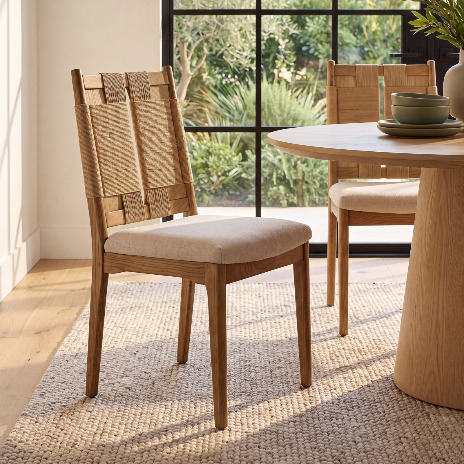 Cybil Linen Dining Chair, Amber Ash