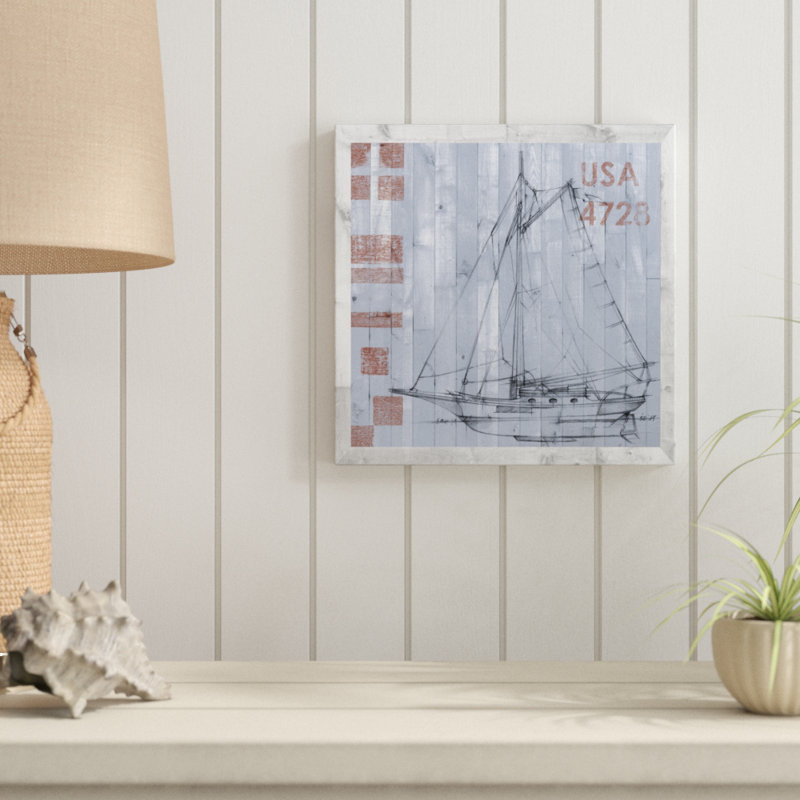 «Regatta I», peinture sur toile, H 12 po x l 12 po