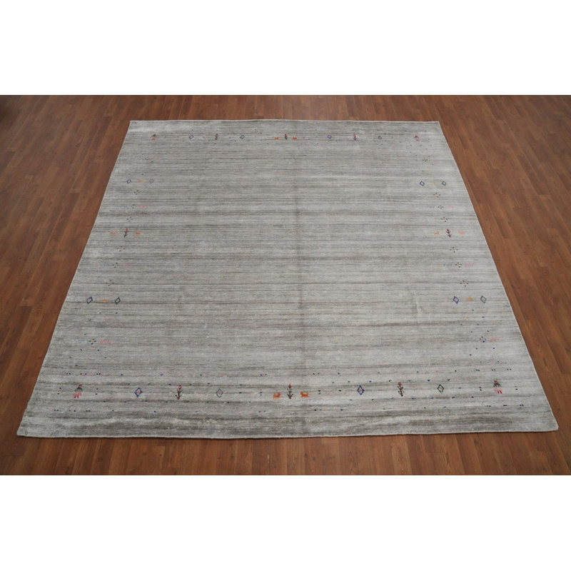 Tapis carré fait à la main de style Gabbeh 9 x 9