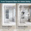 Miroir de salle de bain / meuble-lavabo en verre trempé à DEL certifié UL-129892577