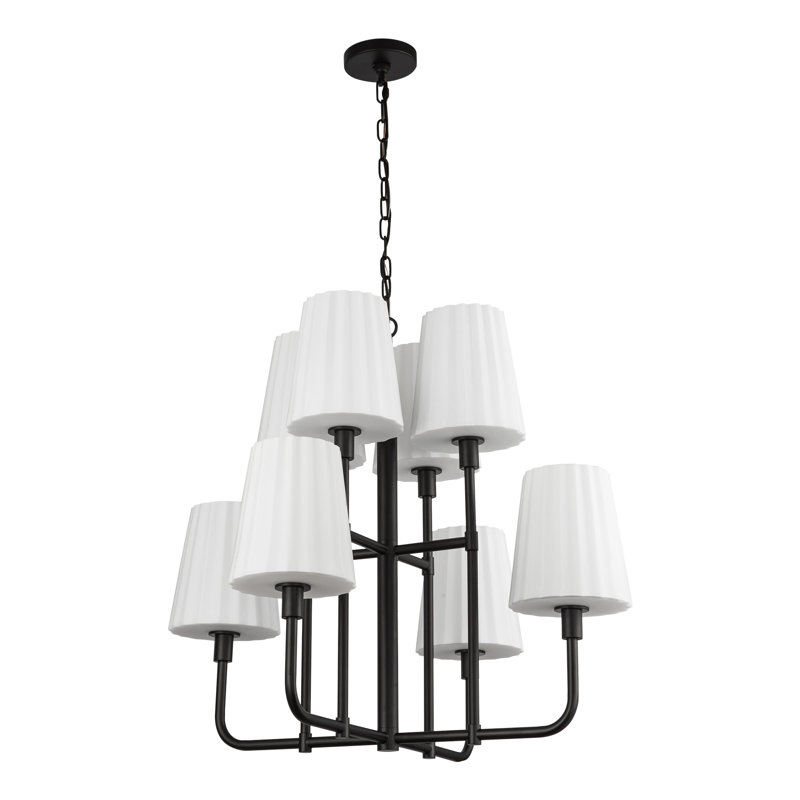 Lustre classique à 8 lumières Tindra, Noir mat