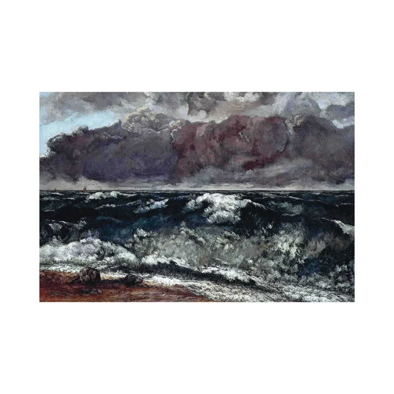 The Wave (Die Welle), 1870 (Alte Nationalgalerie) by Gustave Courbet - Wrapped Canvas Painting