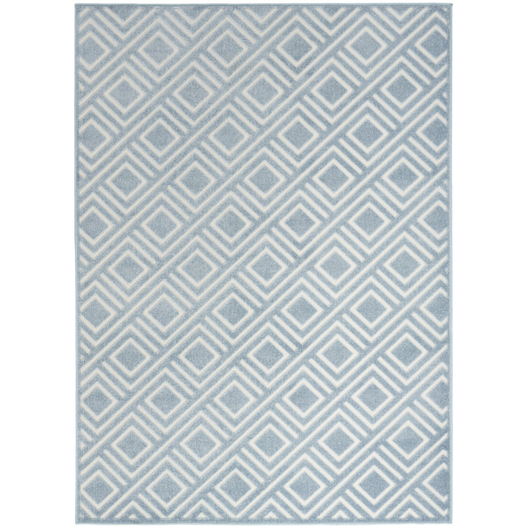 Ebern Designs Garp Blue Modern Indoor Rug