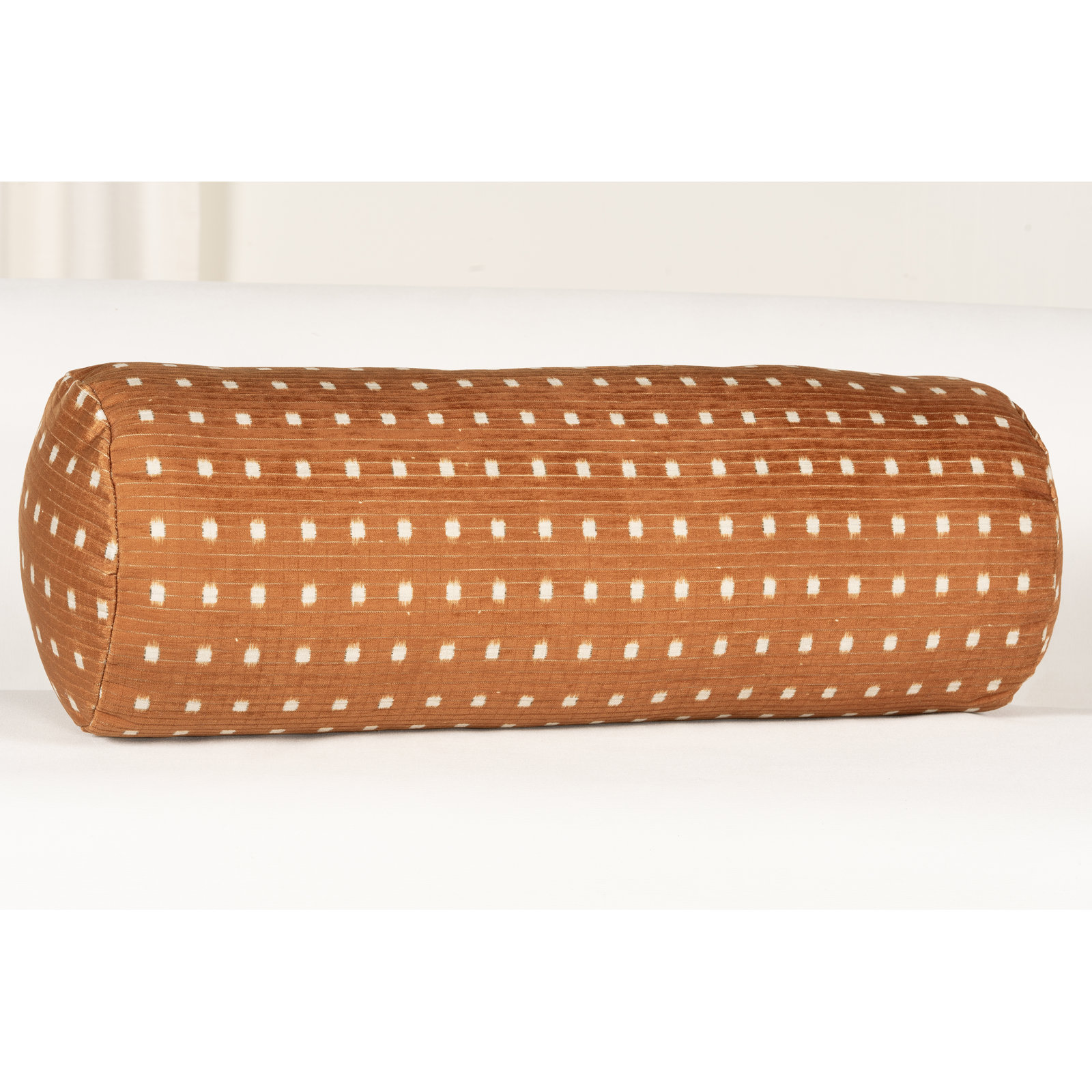 Grid Throw Pillow, Polyester, Bolster 8"H x 21"W, Orange