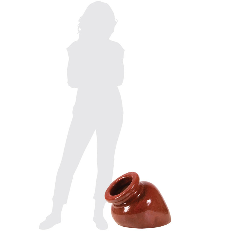 15 in. Pompeii Vase - Oxblood, Red