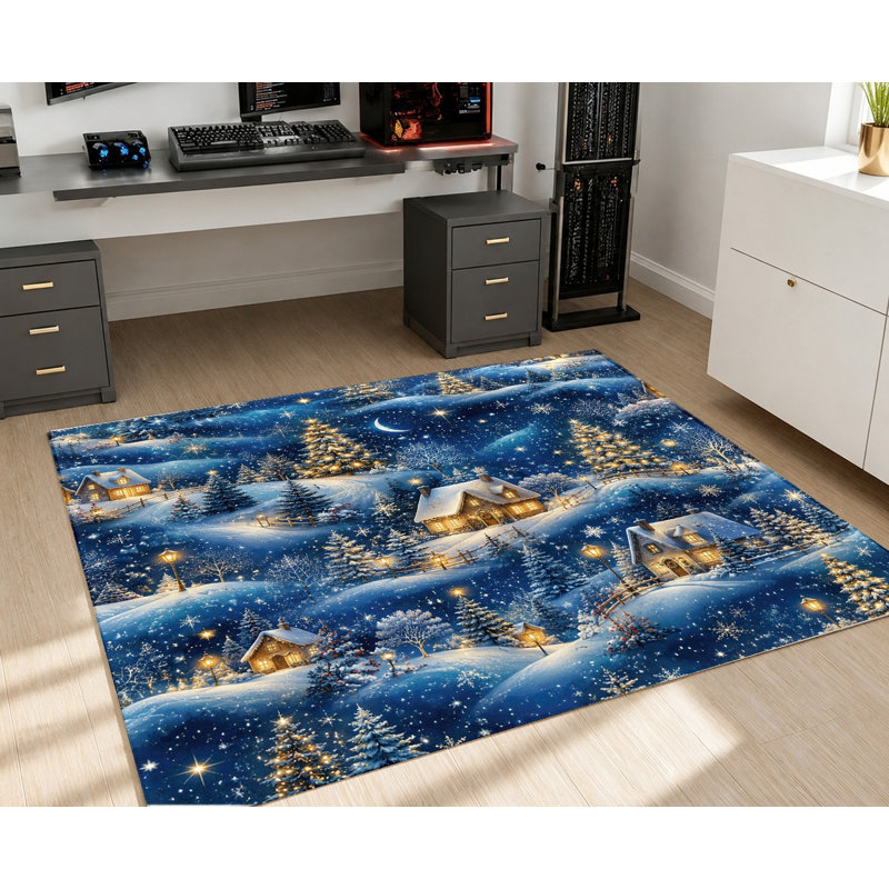 Tapis Winter Village, Rectangle 5 pi 3 po x 3 pi 3 po (160 x 100 cm)