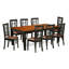 L'ensemble 5 pièces de table et chaises de cuisine comprend une table de salle à manger rectangulaire avec rallonge papillon et 4 chaises de salle à manger en similicuir, noir-22133888-49667144-126188856