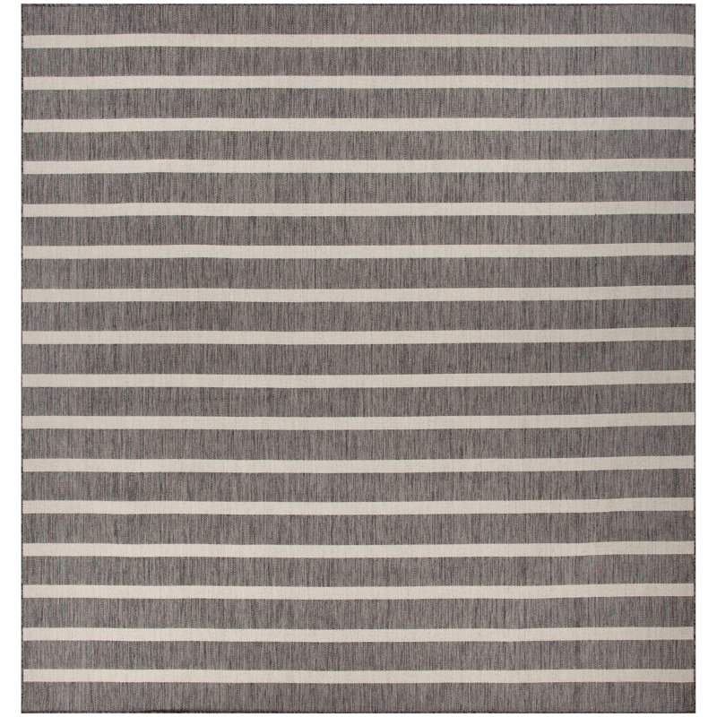 Positano 12' x Square Charcoal Ivory Modern Rug, Square 12', Charcoal Ivory