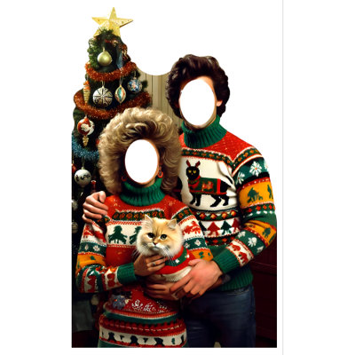 SS11146 Ugly Sweater Couple Standin Cardboard Cutout Standee Standup