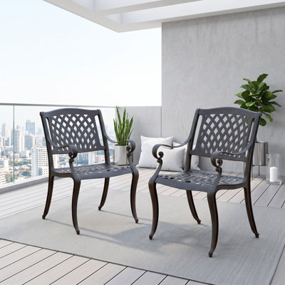 Ensemble de chaises de salle à manger d'extérieur en maille arquée