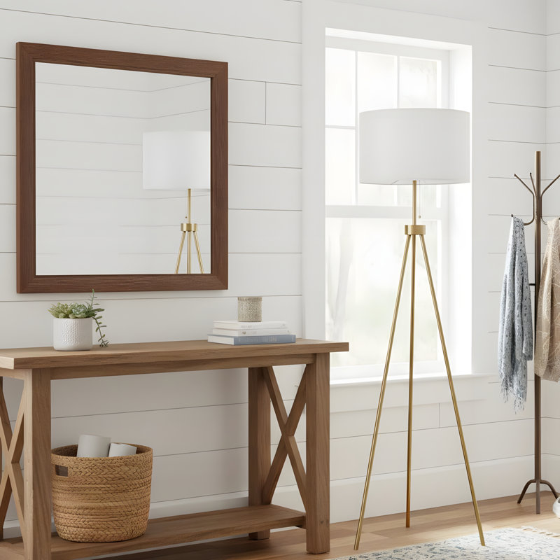 Lampe sur pied de 59,75 pouces avec abat-jour en tissu Homcom, base en acier au fini doré Homcom, Doré