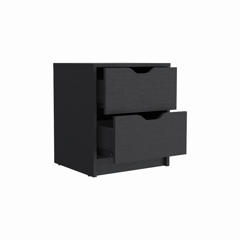 Mackensy 14.29'' W Particle Board Nightstand, Black