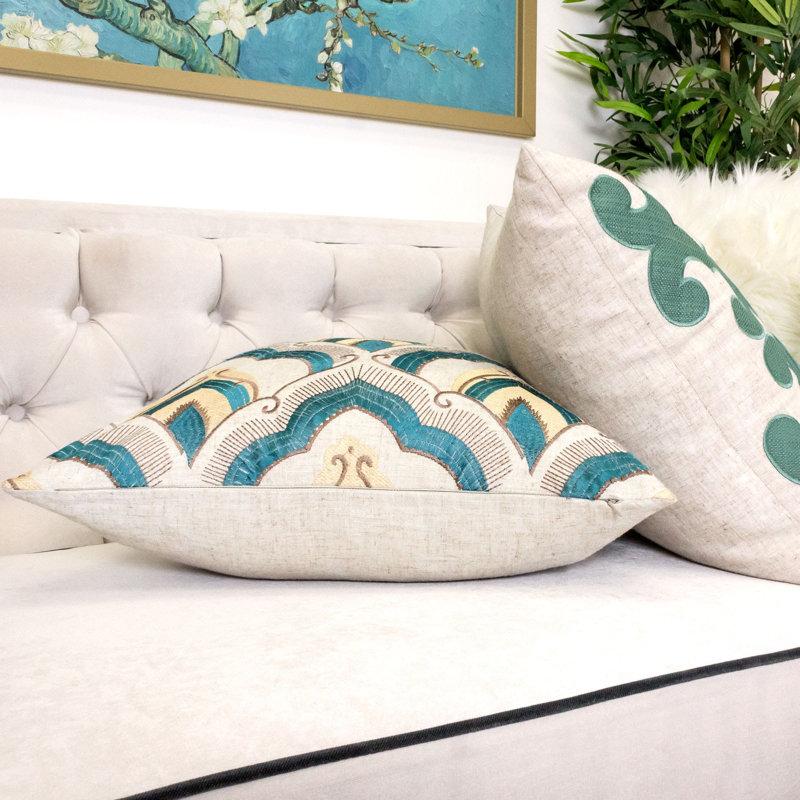 Geometric Linen Throw Pillow