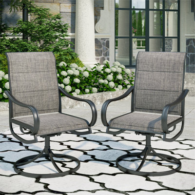 Alyah Powder Coated Steel Outdoor Dining Armchair