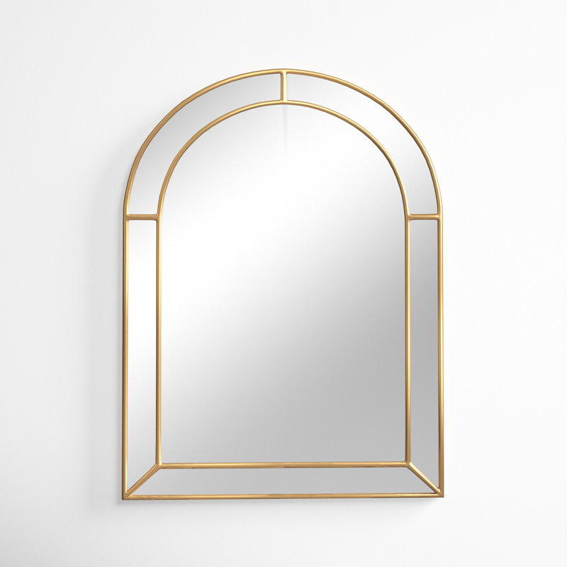 Iris Engineered Wood Mirror, 24" H x 18" W, Gold