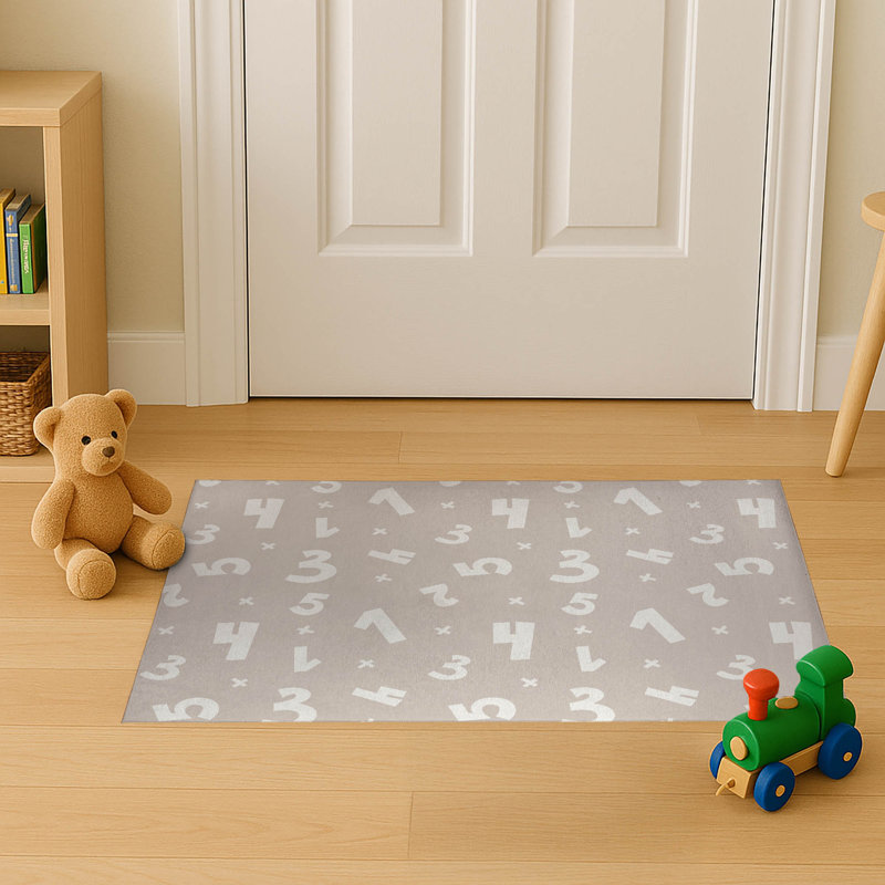 Numbers Indoor Doormat, 24" W x 36" L, Taupe
