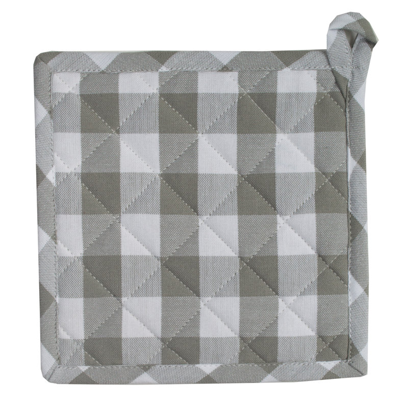 Dunroven House, Inc. Geometric Cotton Potholder & Oven Mitt Set, Gray
