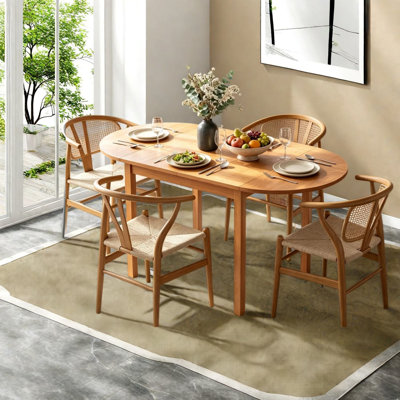 55 " Extendable with Solid Wood Base Dining Table