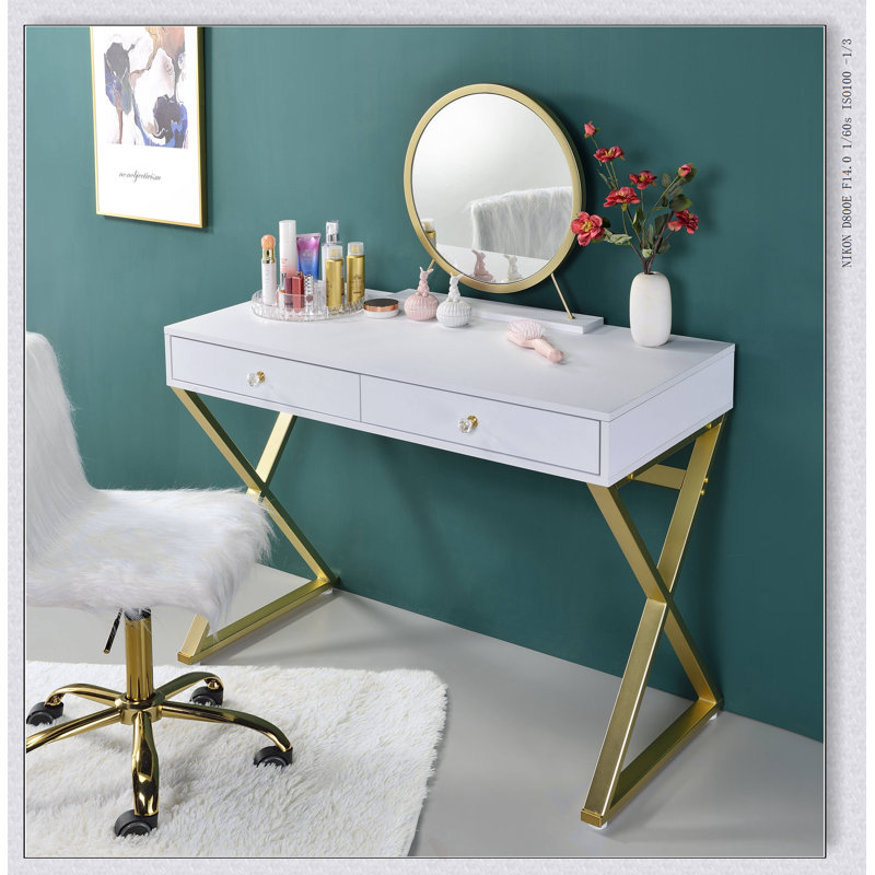 Coleen Vanity Desk With Mirror And Jewelry Tray, Combining Elegance And Functionality For Modern Bedrooms