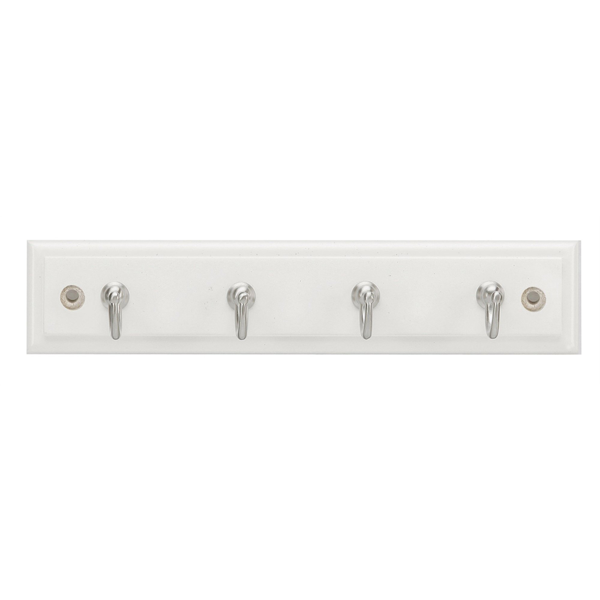 8 - FantasHome 18 Lobine Wall Mounted Hook Rack with 4 Hooks - White/Silver Rebrilliant