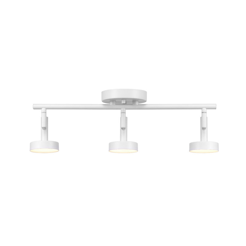 19'' 3 -Light Fixed Track Track Kit with Dimmable and Adjustable Head, Matte White