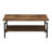 Rustic Hickory Woodgrain Coffee Table with Black Iron Base-1188999830