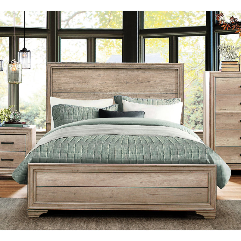 Natural Finish Bedroom - Board And Wood Materials For Bed In Style Combination Comfort, Queen