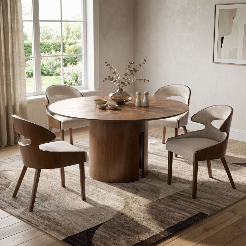 Ensemble de table de salle à manger 5 pièces Farrish, 5 Pcs: Table, 4 Chairs