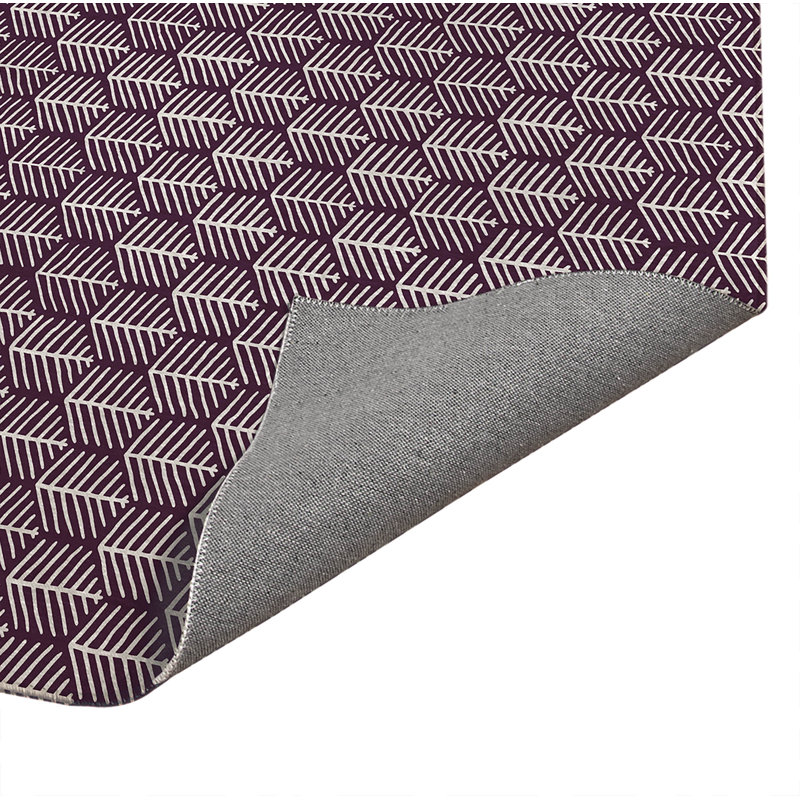 Tapis de cuisine Stitch Patch, Rectangle 4' x 6', Eggplant Geometric