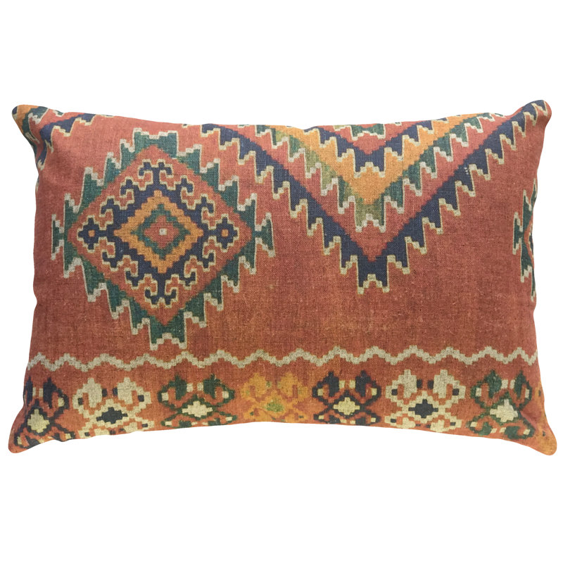 Geometric Linen Reversible Throw Pillow