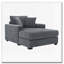 Chaise longue surdimensionnée 43,5 po en chenille avec coussin, station de charge et porte-gobelets-485086858
