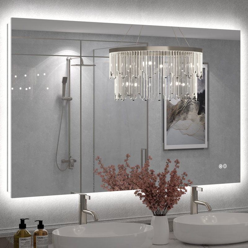 Miroir de salle de bain mural Molly, 51 po x 32 po, Rectangulaire